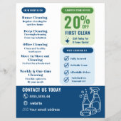 Modern Cleaning Service Flyer Template | Editable  (Hinten)