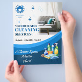 Modern Cleaning Service Flyer Template | Editable  (Hand)