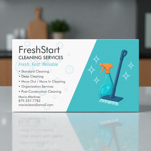 Modern Cleaning Service Professional Visitenkarte