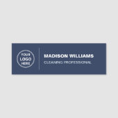 Modern Cleaning Services Logo Navy Blau Namensschild (Vorderseite)