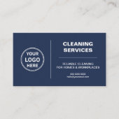 Modern Cleaning Services Logo Navy Blau Terminkarte (Vorderseite)