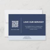 Modern Cleaning Services Logo QR-Code in Marinebla Dankeskarte (Rückseite)