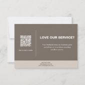 Modern Cleaning Services Logo QR-Code in Taupe Dankeskarte (Rückseite)