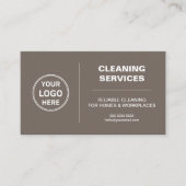 Modern Cleaning Services Logo Taupe Terminkarte (Vorderseite)