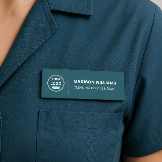 Modern Cleaning Services Logo Türkis Namensschild