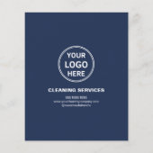 Modern Cleaning Services Photo Logo Navy Blue Flyer (Hinten)
