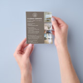 Modern Cleaning Services Photo Logo Taupe Flyer (Gruppe)
