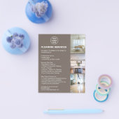 Modern Cleaning Services Photo Logo Taupe Flyer (Einzeln)