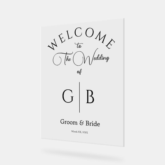 Modern Clear Acrylic Wedding Welcome Sign Design Acrylschild (Winkel)