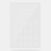 Modern Clear Seating Chart Acrylschild (Vorderseite)