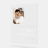 Modern Clear Wedding Photo Welcome Acrylic Sign Acrylschild (Winkel)