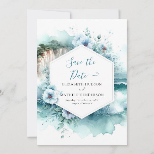 Modern Cliff Nautical Wedding Save The Date (Vorderseite)