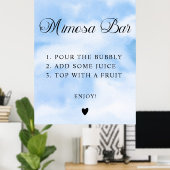 Modern Cloud Nine Brautparty Mimosa Bar Sign Poster (Heimbüro)