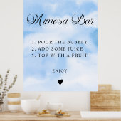 Modern Cloud Nine Brautparty Mimosa Bar Sign Poster (Küche)