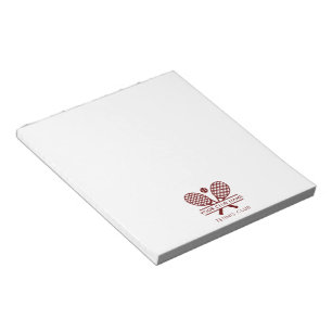 Modern Club Name Tennis Team Burgundy Logo Notizblock