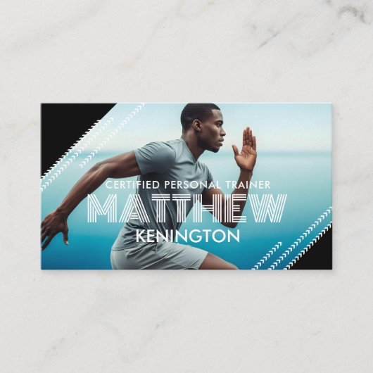 Modern Coach Personal Trainer Fitness Photos Gym Visitenkarte (Vorderseite)