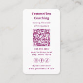 Modern Coaching Frauen Personal Trainer Pink Visitenkarte (Rückseite)