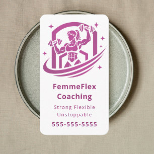 Modern Coaching Frauen Personal Trainer Pink Visitenkarte