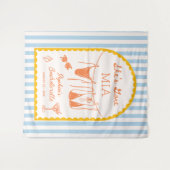 Modern Coastal Bachelorette Party Backdrop Banner Wandteppich (Vorderseite (Horizontal))