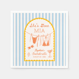 Modern Coastal Bachelorette Party Cocktail Napkins Serviette