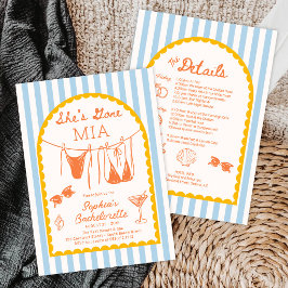 Modern Coastal Bachelorette Party Itinerary Einladung