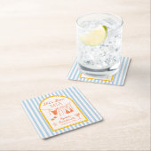 Modern Coastal Bachelorette Party Paper Coasters Rechteckiger Pappuntersetzer (Vor Ort)