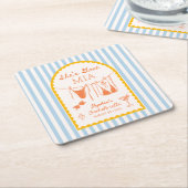 Modern Coastal Bachelorette Party Paper Coasters Rechteckiger Pappuntersetzer (angewinkelt)