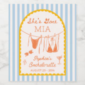 Modern Coastal Bachelorette Party Wine Labels Weinetikett (Einzelnes Label)