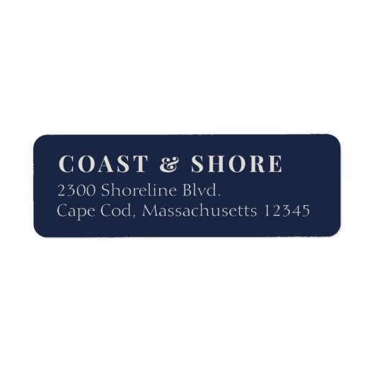 Modern Coastal Blue Return Address Labels (Vorne)