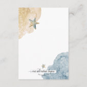 Modern Coastal Dusty Blue + Strand Hochzeiten Deta Begleitkarte (Rückseite)