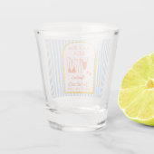 Modern Coastal MIA Bachelorette Party Shot Glasses Schnapsglas (Rückseite)