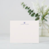 Modern Coastal Monogram Seashell Note Card Einladung (Stehend Vorderseite)