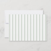 Modern Coastal Sage Green Stripes Wedding RSVP Karte (Rückseite)