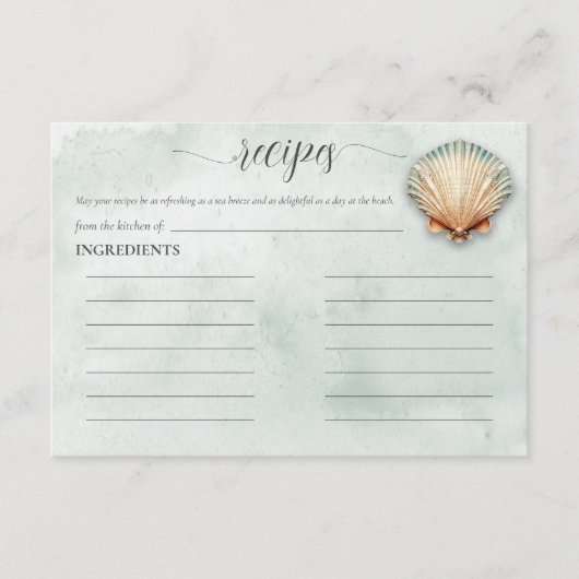 Modern Coastal Seashell Brautparty Riccione Begleitkarte (Vorderseite)