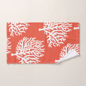 Modern Coastal White Sea Corals & Coral Pink Badhandtuch Set (Handtuch)