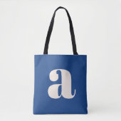 Modern Cobalt Blue Bold Retro Monogram Initial Tasche (Vorderseite)