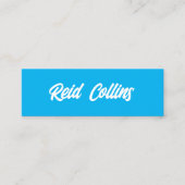Modern Cobalt Blue Bold Script Mini Visitenkarte (Vorderseite)