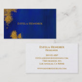 Modern Cobalt Blue Gold Spritzer Business Card Visitenkarte (Vorne/Hinten)