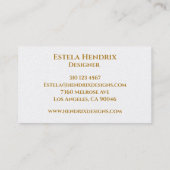 Modern Cobalt Blue Gold Spritzer Business Card Visitenkarte (Rückseite)