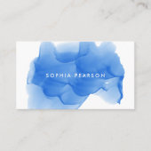 Modern Cobalt Blue Watercolor Blot | Loyalitätskar Treuekarte (Vorderseite)