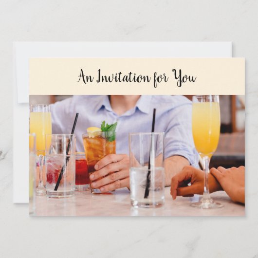 Modern Cocktail Geburtstagsparty Einladung (Rückseite)