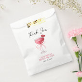 Modern Cocktail Pink Bow Brautparty Vielen Dank Geschenktütchen (Versiegelt)