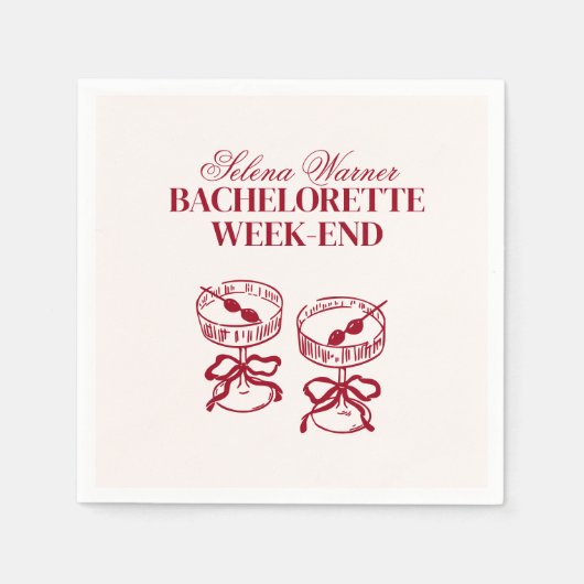 Modern Cocktails Bachelorette Wochenende Serviette (Vorderseite)