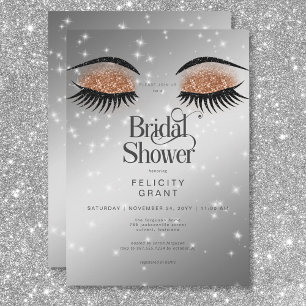 Modern Cocoa Brown Glam Eyes Brautparty Einladung