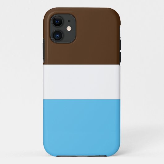 Modern Cocoa Brown White Sky Blauer Streifen Case-Mate iPhone Hülle (Rückseite)