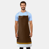 Modern Cocoa Brown White Yellow Hem Streifen Schürze (Getragen)