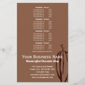 Modern Cocoa Pod Chocolatier Chocolate Shop Menü (Vorne)