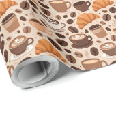 Modern Coffee Aesthetic Pattern Geschenkpapier (Rolleneckpunkt)