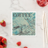 Modern Coffee Art Sketch Blue Serviette (Beispiel)