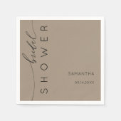 Modern Coffee Beige Bridal Shower Serviette (Vorderseite)
